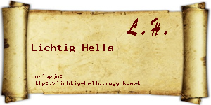 Lichtig Hella névjegykártya